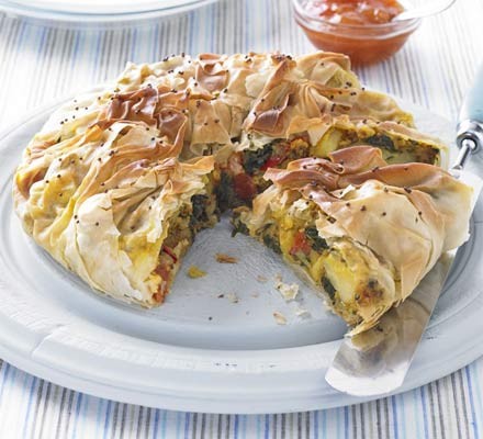 Bombay potato and spinach pies