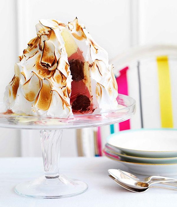 Bombe Alaska with Neapolitan ice-cream [John Wilson]