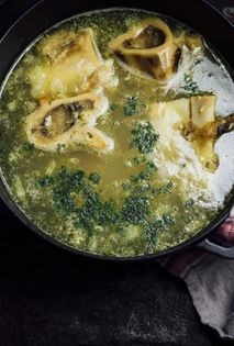 Bone and lentil broth