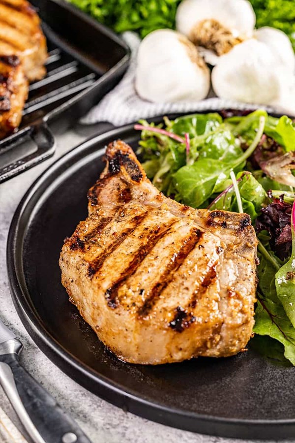Bone-in marinated pork chops