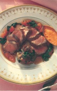 Boned lamb with a light sauce