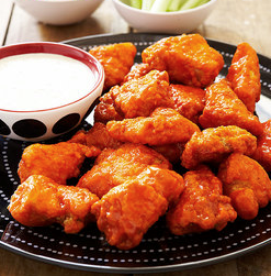 Boneless Buffalo chicken with creamy blue cheese dressing