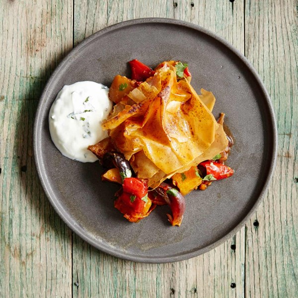 Bonfire pumpkin pie with harissa