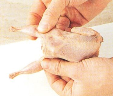 Boning a quail whole