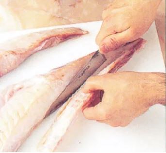 Boning monkfish