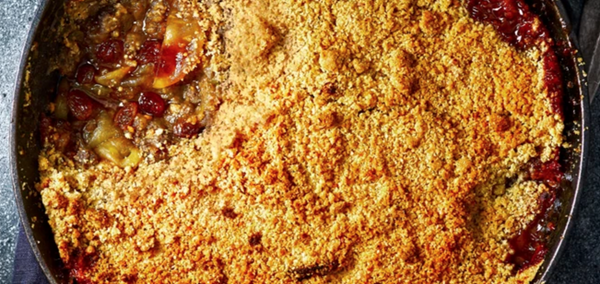 Boozy apple crumble