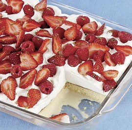 Boozy berry tres leches cake