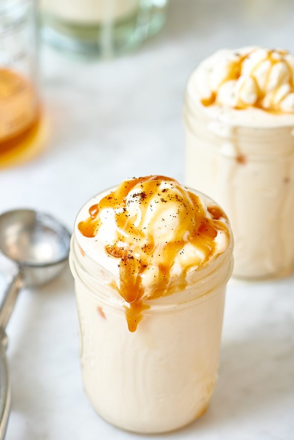 Boozy caramel milkshake