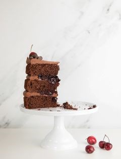Boozy chocolate cherry layer [cake]
