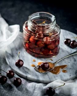 Boozy preserved cherries