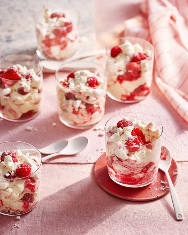 Boozy raspberry summer mess