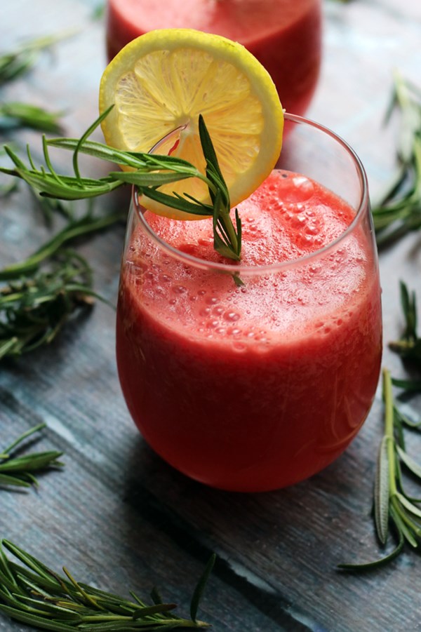 Boozy rosemary watermelon lemonade