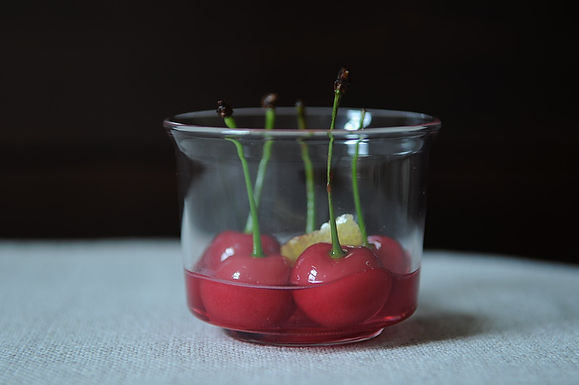 Boozy sour cherries