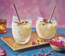 Boozy thandai, rose, fennel & almond milk cocktails