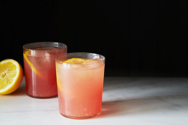 Boozy watermelon rosemary lemonade