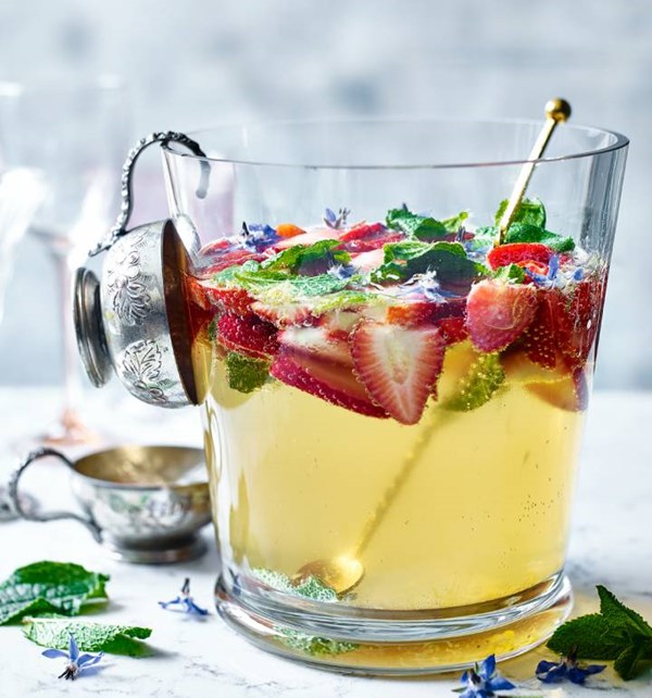 Borage and strawberry punch
