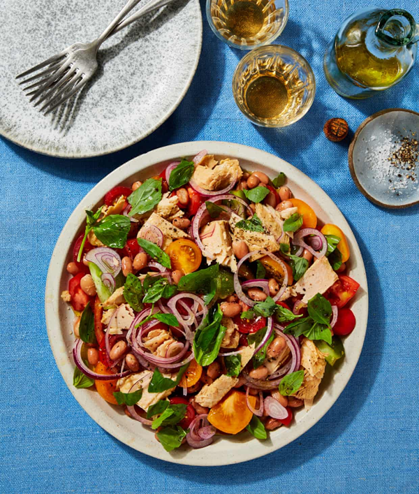 Borlotti bean, tuna and tomato salad
