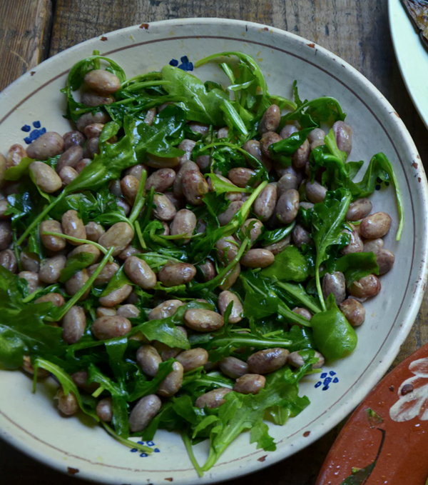 Borlotti beans and rocket