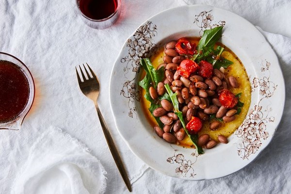 Borlotti beans with sweet & sour agrodolce sauce