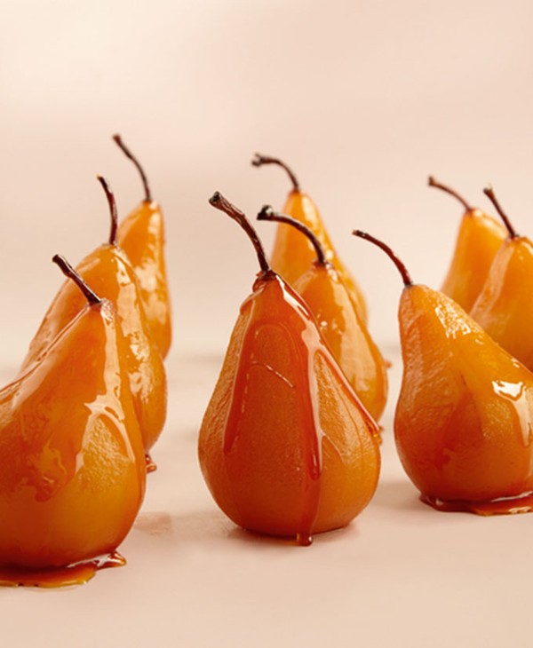 Bosc pears roasted in caramel & Indian spices