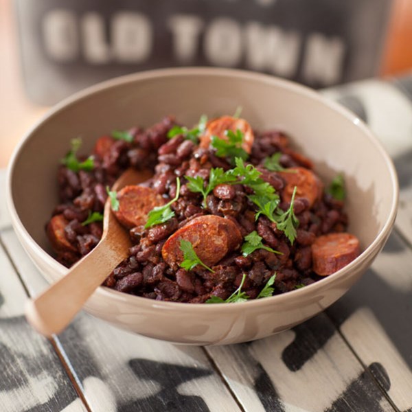 Boston baked beans with smoked pancetta