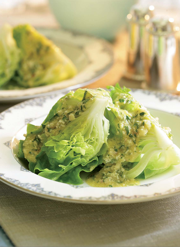 Boston lettuce wedges with mimosa vinaigrette