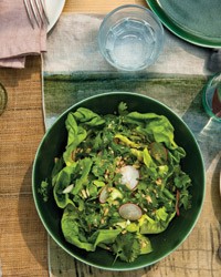 Boston lettuce with cilantro and walnuts