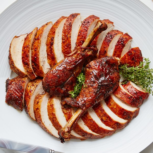 Bourbon and brown sugar glazed turkey