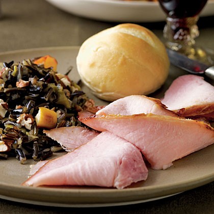 Bourbon and orange-glazed ham
