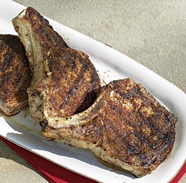 Bourbon-and-vanilla-brined pork chops