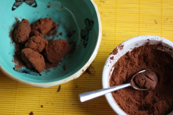 Bourbon bacon chocolate truffles