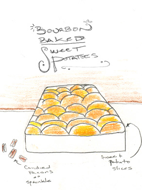 Bourbon baked sweet potatoes