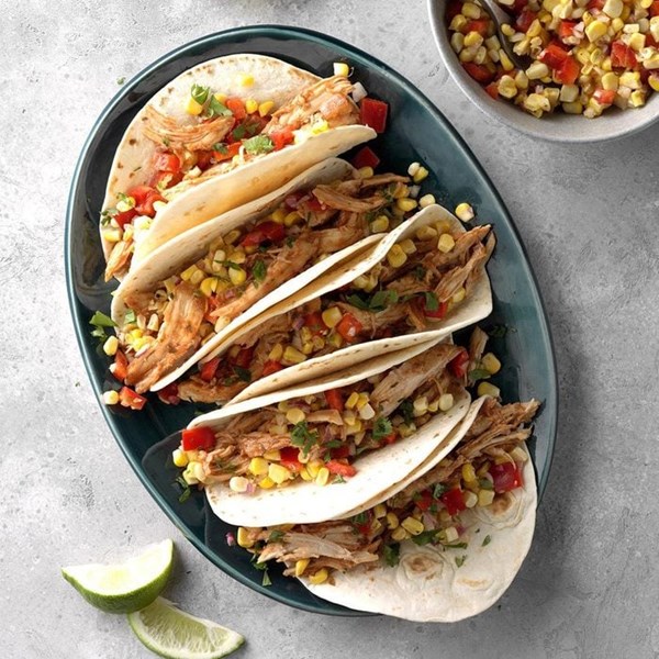 Bourbon barbecue chicken tacos