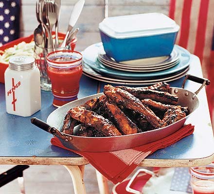Bourbon-basted ribs