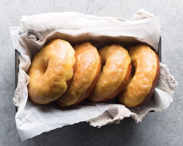 Bourbon-braised pineapple old-fashioned doughnuts [bourbon-braised pineapple glaze]