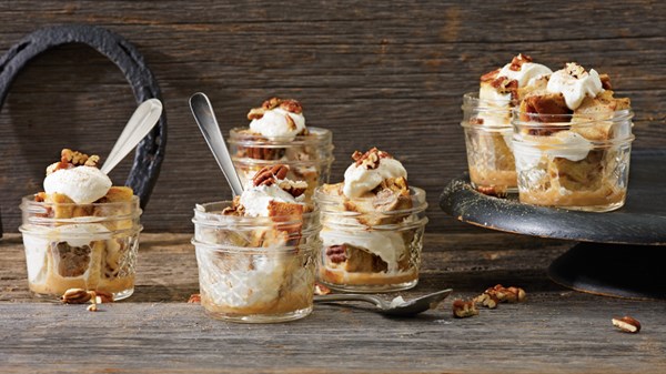 Bourbon bread pudding parfaits