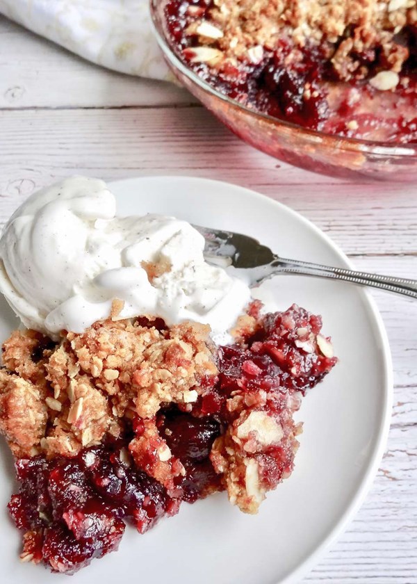 Bourbon cherry crisp
