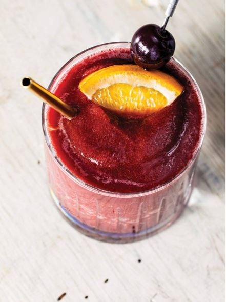 Bourbon-cherry slush