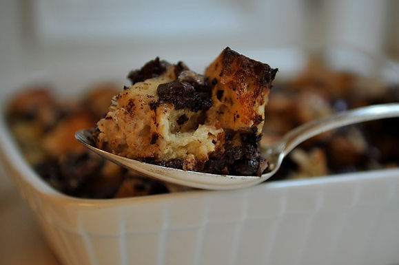 Bourbon chocolate bread pudding