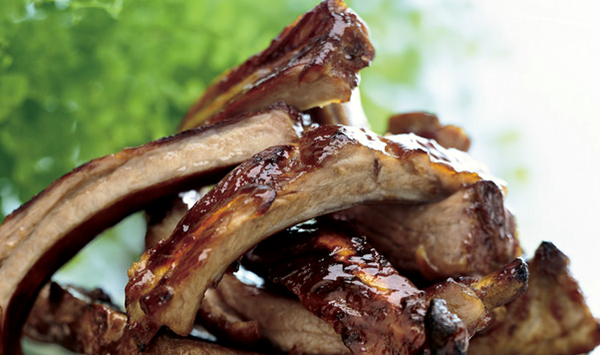 Bourbon-glazed baby back ribs