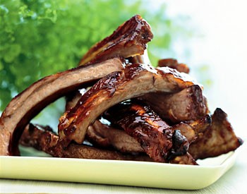 Bourbon-glazed baby back ribs