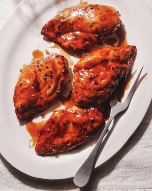Bourbon-glazed chicken 