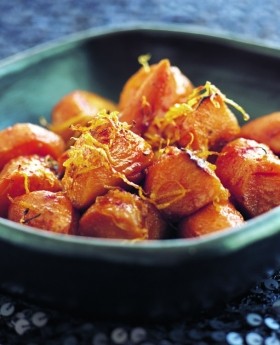 Bourbon-glazed sweet potatoes