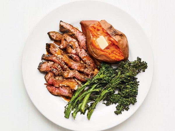 Bourbon grilled flank steak 