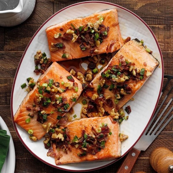 Bourbon maple salmon