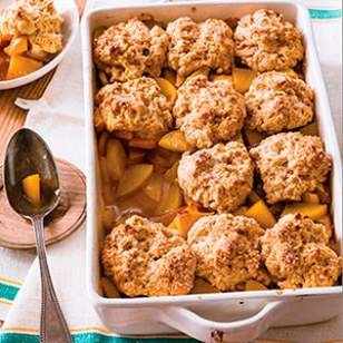 Bourbon-peach cobbler