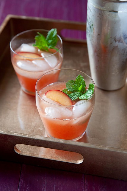 Bourbon plum smash