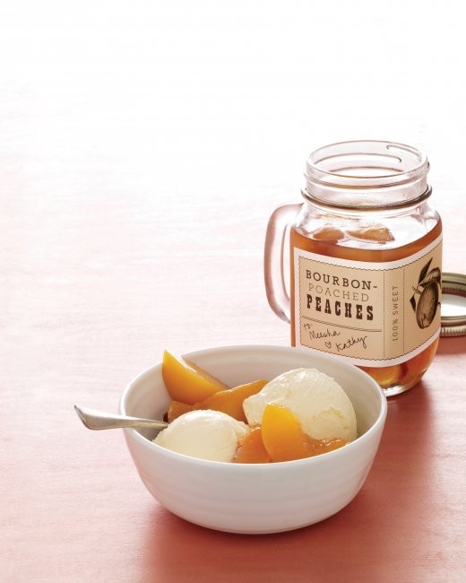 Bourbon-poached peaches