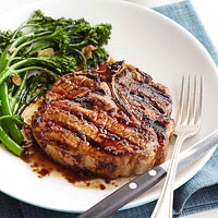 Bourbon-sauced pork chops