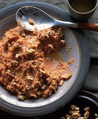 Bourbon-walnut sweet potato mash